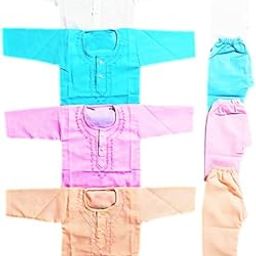 Baby Boys Traditional Ethnic Wear Handloom Cotton Kurta with Pyjama - Pack of 4 Kurta & 4 Pyjama | Size 0 Months Up to 18 Months-image-1