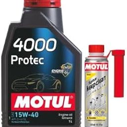 Motul 4000 Protec 15W-40 (1L) API CI-4/SL Mineral Engine Oil for Diesel Cars and System Keep Clean Diesel(300ml) Combos-image-56