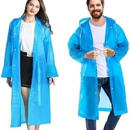 Waterproof Rain Coat with Hood, Long Length, Black, Drawstring Design for Girls & boys (IN, Alpha, Free Size, Regular, Blue, Pack of 1)-picture-28