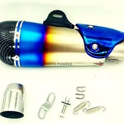 Moto Powerz Sports Bike Exhaust | Silencer for All Motorcycles | Yoshimura Stainless Steel Muffler, Easy to Fit for High Bass Sound | Blue Silencer-image-66