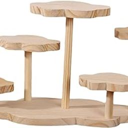 DYNWAVE Wood Display Stand, Display Riser Stand Organizer,Cosmetic Figurine Toys, Doll Dolls Storage Rack, for Parties Office-image-82