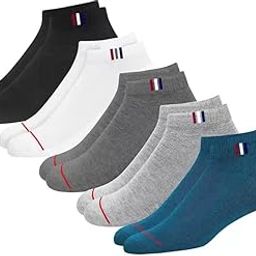MITSURU Men's Premium Cotton Cushion Sports Ankle Socks, Pack of 5 Assorted Colours-picture-22