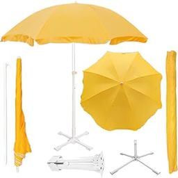 RAINPOPSON Garden Umbrella Outdoor Big Size with Stand 7ft Yellow Color Big Size Outdoor Waterproof & Sun UV Protaction Umbrella Heavy Duty Cloth Patio Garden Outdoor Umbrella (7ft) (Yellow)-image-95