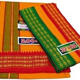 Popular Quality Dhoti & Angavastram Towel Set Haldi-Yellow Colour (Pack of 2 Piece)-32