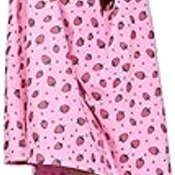Women's Cat Print Oversized T-Shirt Dress, Light Blue, Cotton, 3/4 Sleeve Lenght, Casual Loose Fit, Comfort Wear-image-21