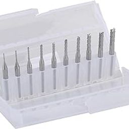 Jinchao-Router bits 10pcs CNC Cutting Bits, Milling Cutters Kit, Coat Carbide 0.5-3.175 PCB Carbide Tools, Woodworking Tools Cutter-image-0