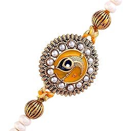 Studded Yellow Thread Mens Rakhi For Brother|Pack Of 1|Rakhi Special|-image-29