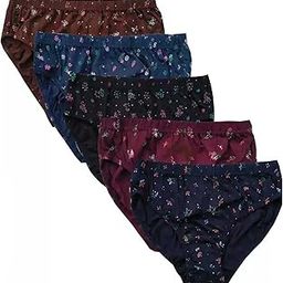 Women's Printed Cotton Briefs Panties Innerwear, Underwear, Multicolor - (Pack of 5)-picture-16
