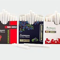 Aarogyam Herbals Tobacco and Nicotine Free Herbal Flavor Smoke For Relieve Stress and Mood Enhance Product - Watermelon, Blueberry, Gulkand Flavour - Pack of 3 (30 Sticks)-image-69