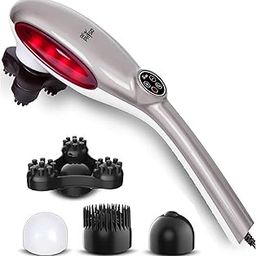 Dr Physio (USA) 1001 Electric Handheld Full Body Hammer Massager Machine for Pain Relief & Relaxation with 4 Massage Heads, 4 Speed Settings, Back, Leg & Foot (Silver)-image-104