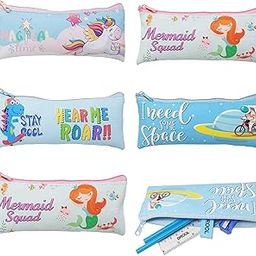 PARTEET Birthday Party Return Gift - 6Pc Cartoon Printed Multipurpose Silicone Pouches with Stationery for Kids (Assorted Design, Multicolor)-image-33
