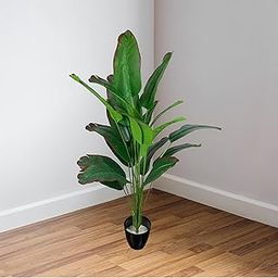 Tdas Artificial Plants For Home Decor Big Size With Pot Item Living Room Large Plastic Palm Tree Fake Plant Leaves Balcony Office Bamboo Decorative Decors 75 Cm,18 Leaves(Banana) - Yellow-image-55