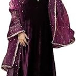 Design Velvet Pakistani Salwar Suit Kurta With Sequins Embriodery Jacquard Bottom & Dupatta For Woman-image-84