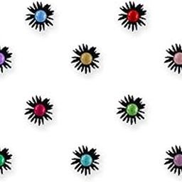 Comet Busters Cute Black Floral Baby Bindis With Colorful Stones Kids Face Decorations Stickers (6mm approx) (BB068)-image-80