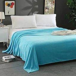 MORADO 190 GSM Flannel Super Soft Warm Double Bed Quilt Cover/Duvet Cover/Rajai Cover/Blanket Cover for Winters with Zipper - 90x100 Inches, Aqua-image-77