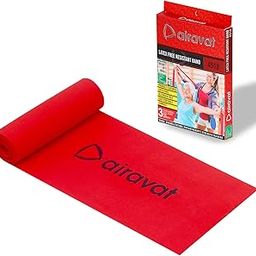 Airavat 4518 Latex Free Resistance Band Level 2, Resistance Bands for Working Out, Exercise Bands for Women and Men, Physical Therapy, Pilates, Rehab, Red, Light, 5.4 Kg-image-32