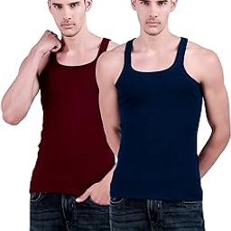 Men's Gym Vests with Same Binding – Stretchable Rib Cotton, Pack of 2 Multi Colour, Sleeveless Sportswear for Workout & Daily Use-image-73