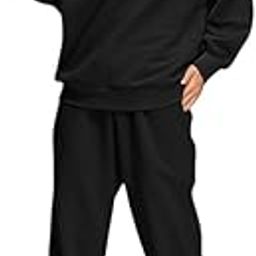 Women Oversize Sweatshirt & Joggers Track Suit Co-ord Set, Black,Brown,Grey,(S-XL)-image-7