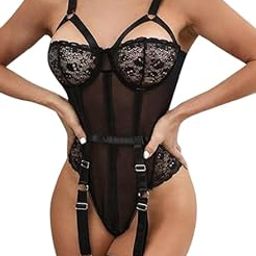 Crimson Gift Lingerie Set Lace Bodysuit Lingerie for Women | Halter Neck One Piece-image-61