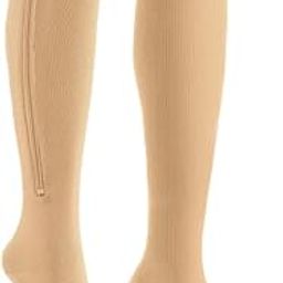 Zipper Compression Socks Women & Men - Calf Knee High 15-20mmHg Open Toe Compression Stocking, Suit for Running,Nurse,Travel,Cycling,Athletic-picture-13