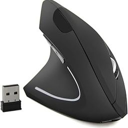 atdaraz Left Handed Mouse, 2.4G USB Left Hand Ergonomic Vertical Mouse, Less Noise (Black, Small, Left)-5