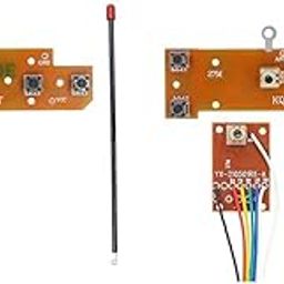 QQF 4CH Remote Control Receiver and Transmitter Set 27MHz RX TX with Dual Antennas Compact RC Module Pack of 2 for Model Cars Boats Robotics Wireless Projects Green-17