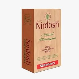Natural Dhoompan Strawberry Flavor Tobacco and Nicotine Free Herbal Cigarettes, Handcrafted Ayurvedic Smoking Alternative, Cigarettes with Natural Ingredients 10 Units with Wooden Box-image-34