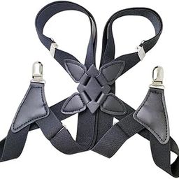Mens Undergarment Suspenders X Back Side-Clip Style with Premium 2 Clips-image-17