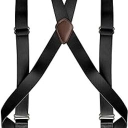 Mens Suspender Swivel Hook X Shaped Elastic 1.4 Wide Adjustable Suspenders Black|Clothing Shoes & Accessories | Mens Accessories | Suspenders Braces-77
