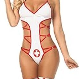 Free Size White - Red Nurse Erotic Costume - EC-00172-image-42