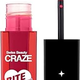 SWISS BEAUTY CRAZE Bite Me Liquid Natural Hydrating Tint with Dewy Finish | 6-Hour Stay | Shade- Baddie Berry, 4ml-image-25
