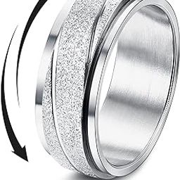 Stainless Steel Spinner Rings for Shaking Moon Star Flower Butterfly Anxiety Rings for Women Men-image-52
