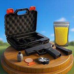 GRAPHENE Pubg Mouser Gun Toy with Suitcase 500 6mm BB Bullets for Kids Boys Long Range Pistol Laser Light Army Police Playset Toys Not for Kids Below 14 Years Best Gift for Children-20