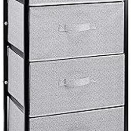 amazon basics Fabric 4-Drawer Storage Organizer Unit for Closet, Black-0