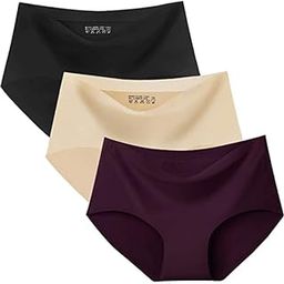 LOURYN KOULYN® Women Cotton Silk Seamless Everyday Panty Combo Set Girls and Women Innerwear Briefs Hipster Medium Waist Panties Random Multicolor (Pack of 3)-picture-24