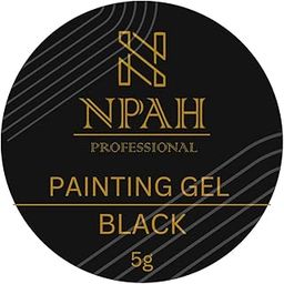 NPAH Professional Painting Gel, Nail Art Design and Drawing Gel, UV LED Soak Off (Black, Nail Painting Gel)-image-3