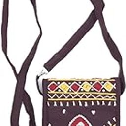SriShopify Handcrated Eco Friendly Crossbody sling bags Small mobile Stylish Party Design Embroidered Best Gift for Birthday Special |Size 7x4x1 inch multicolor-image-90