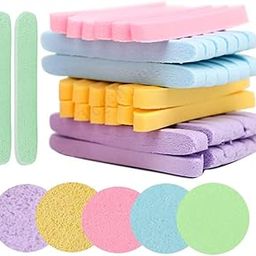 FAMEZA Facial Sponge Compressed,12 Count Pva Professional Makeup Removal Round Face Wash Sponges Spa Pads Exfoliating Cleansing For Women (12, Yellow,Pink,Purple,Blue,Green)-image-60