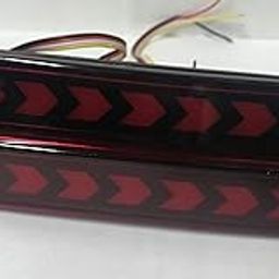 CARMART Rear Bumper LED Reflector/DRL Compatible for Maruti Suzuki Baleno/BREZZA/Ertiga/S Cross/Ciaz/Ritz/SX4/New/Dzire/Wagon R, Spresso, with Running Matrix Indicator with 4 wires (Red) - Set of 2-17