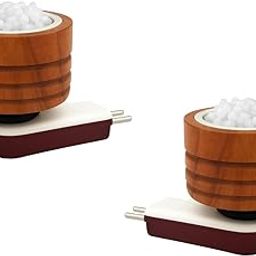Premium Wooden Camphor Burner/Essential Oil Diffuser/Electric Diffuser for Fragrance/Kapur Dani for Pooja, Meditation, Kappor Stand for Home, Office (Pack of 2)-0