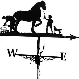 Weather Vane Farm Bracket Weathervane Farmhouse Durable Scene Horse-image-38
