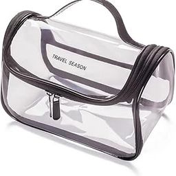 Nightstar Multi-Functional Large Cosmetic Bag with Hook for Travel Makeup Organizer Cosmetic Pouch Household Grooming Kit Makeup Wash Bag for Women (Transparent)-image-68