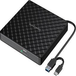 BLACK CROWN USB 3.0 & Type C External DVD Writer 8X, External USB C & USB3.0 Portable Slim CD/DVD-ROM +-R-R-RW Burner Writer for Laptop/Desktop/Not-Book. Support Windows & Mak. (Black)-10