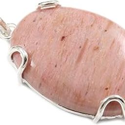 Goyal Craft Pink Tulip Quartz Natural Gemstone Silver Plated Men and Women 1.5" Pendant Jewellery GPDB-94-image-84