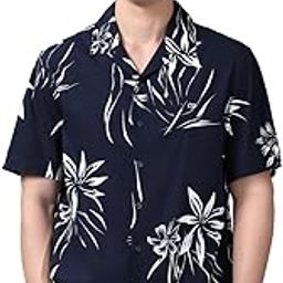 Floral Printed Cotton Blend Shirt for Men | Casual Wear | Half Sleeves-image-3