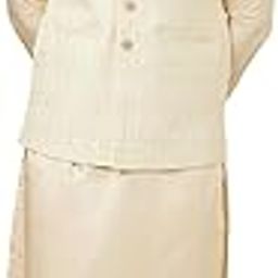 Men's Art Silk Self Design Sleeveless Casual,Traditional Nehru Jacket Cream-image-49