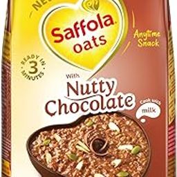 Saffola Oats with Nutty Chocolate, Chocolate Flavoured Oats with High Fibre, Anytime Snack, 400g-picture-23