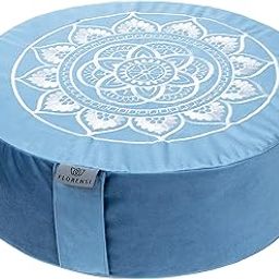 Florensi Meditation Cushion (16"x16"x5"), Large Velvet Meditation Pillow, Premium Yoga Pillow for Women and Men, Blue-image-71