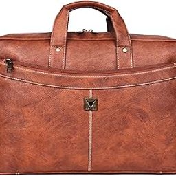 Laptop Bag for Men - Vegan Leather Messenger Bag for Office - Fits up to 16 Inch Laptop -Brown Shoulder Bag with Multiple Compartments - Executive Vegan Leather Bag for Work and Travel-image-56