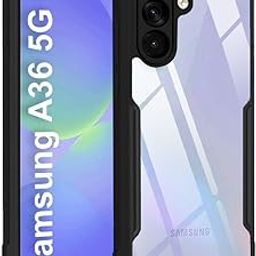 TheGiftKart Shockproof Crystal Clear Back Cover Case for Samsung Galaxy A36 5G | 360 Degree Protection | Protective Design | Transparent Back Cover Case for Samsung A36 5G (PC & TPU, Black Bumper)-image-86